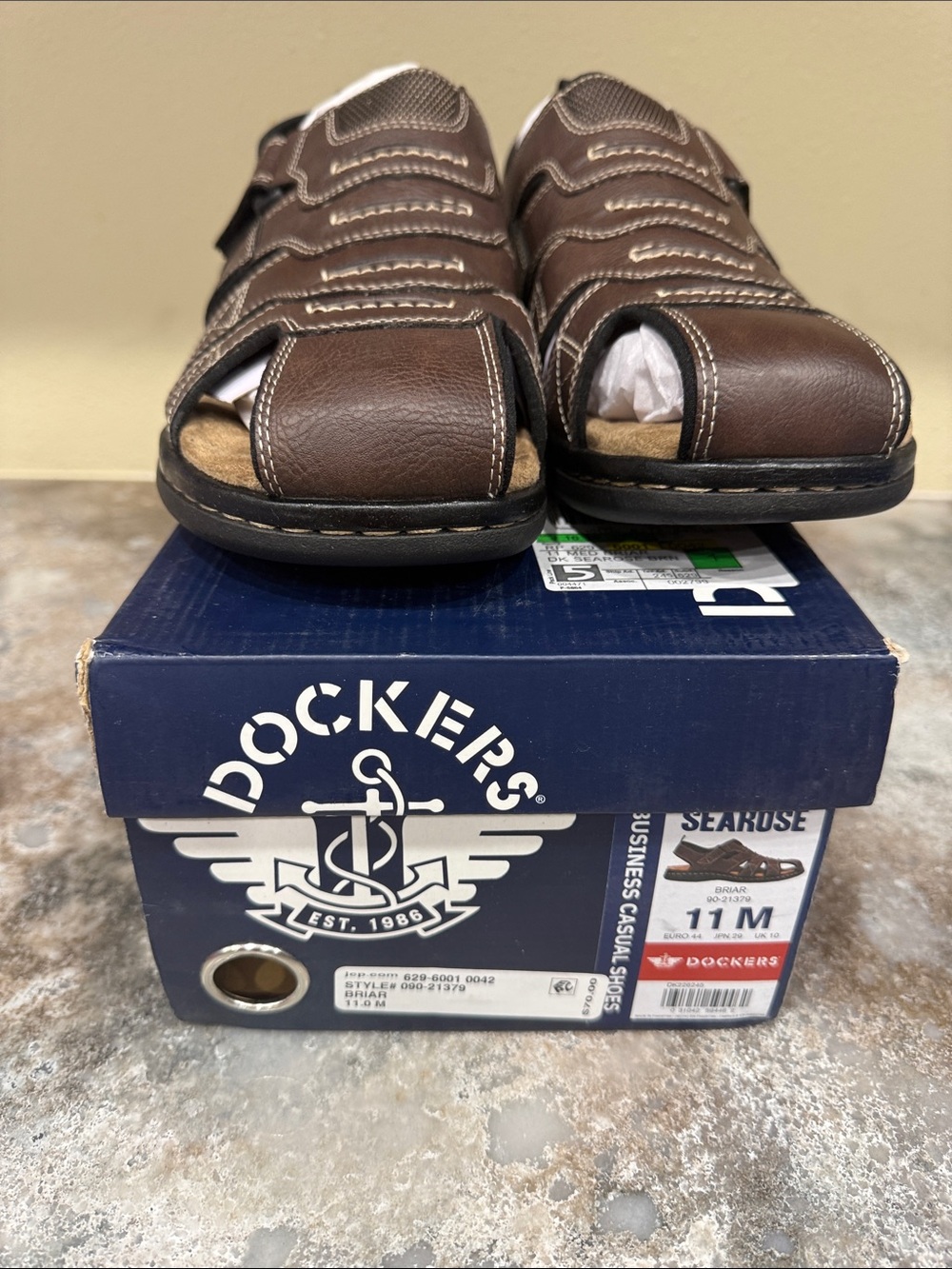 Dockers Brown Leather Open-Toe Casual Sandals